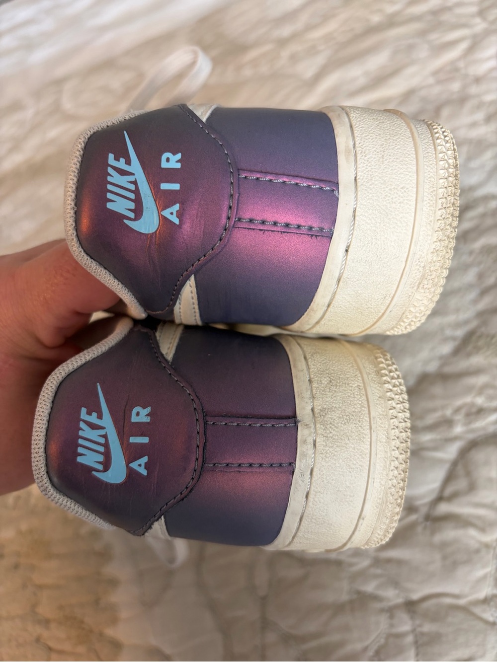 Nike Air Force 1 '07 LV8 Low Iced Lilac Iridescent Colorway 6.5Y - Picture 8 of 10